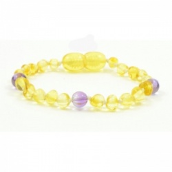 Champagne Amber And Amethyst Bracelet / Anklet